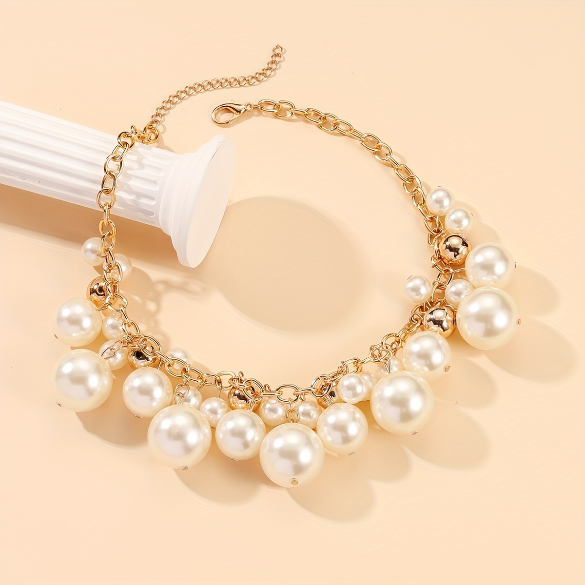 Faux Necklace & Earring Set - Stylish Sweater Chain Accessories